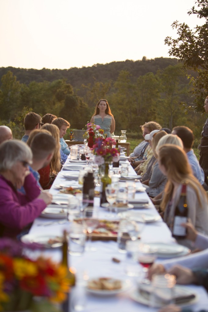 a table set at an outdoor event in Southeast Ohio