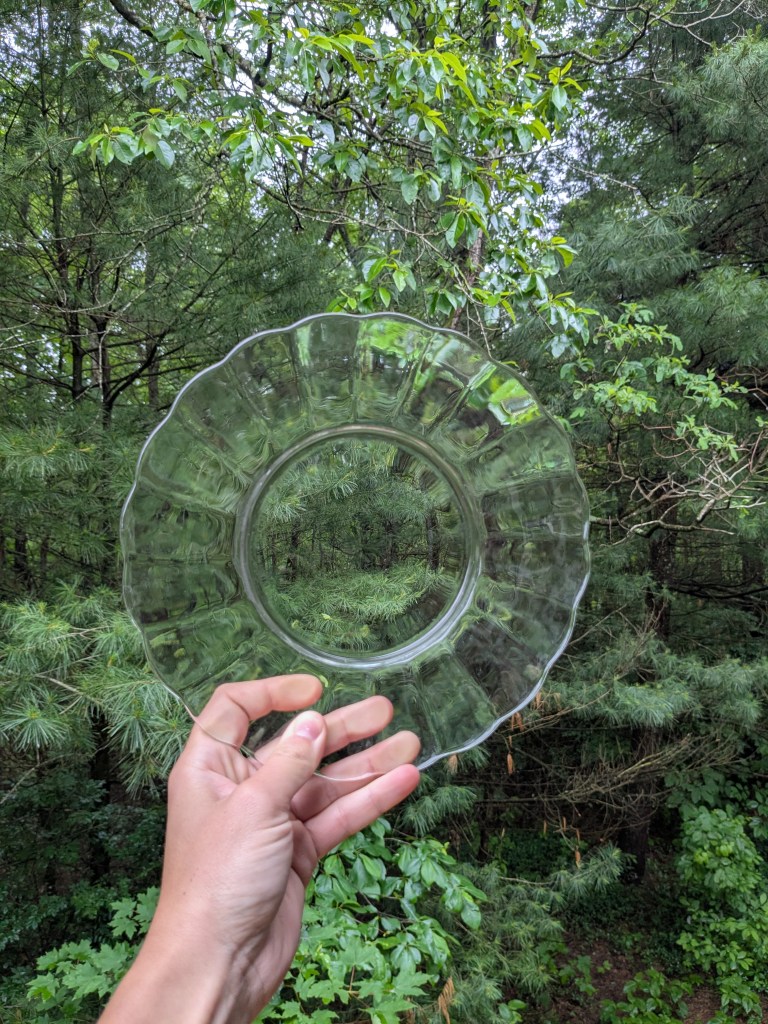 a clear glass plate